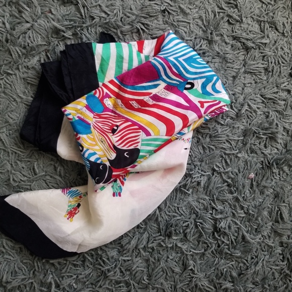 391. rainbow zebra dream silk scarf - Picture 5 of 6